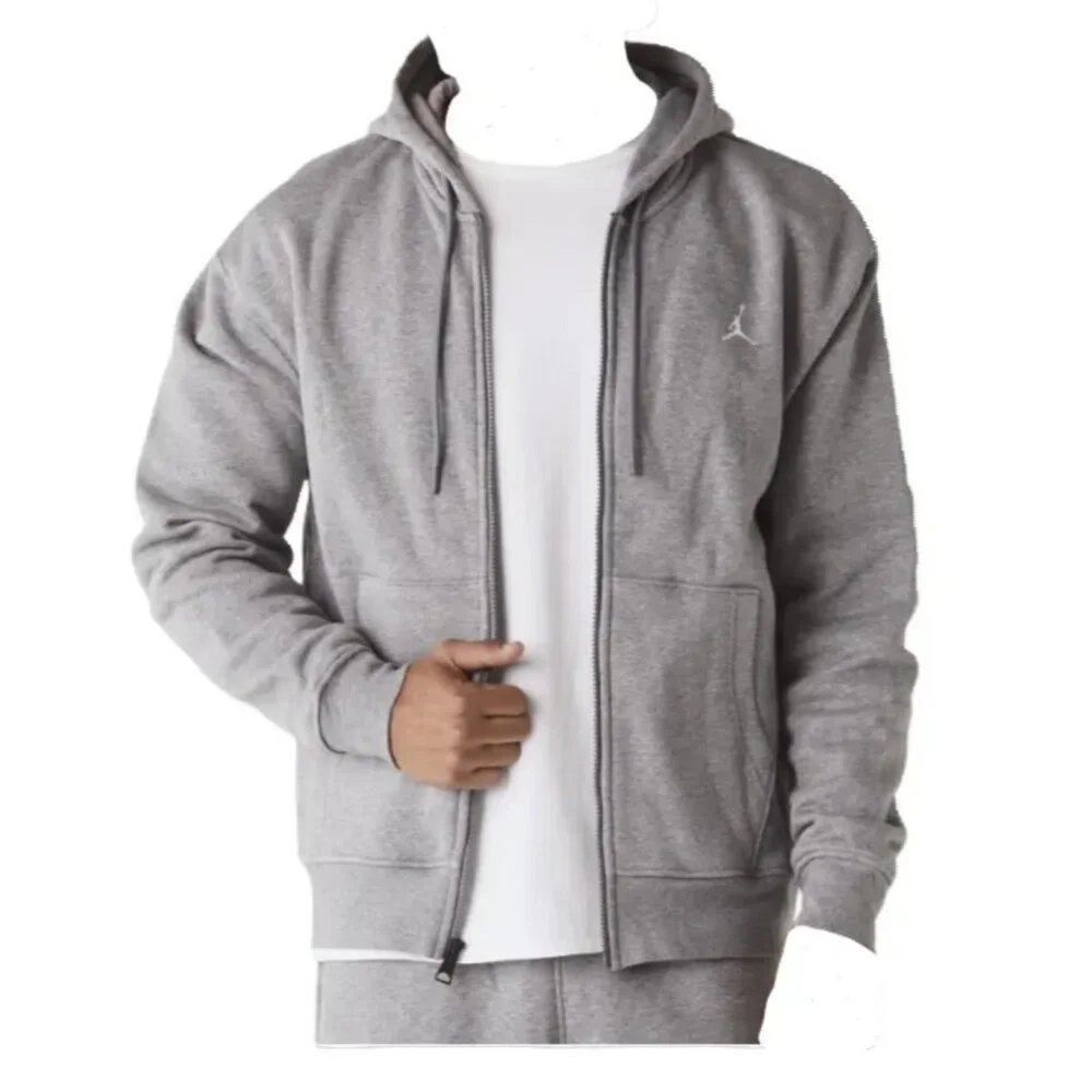 Nike Air Jordan Essentials Carbon Heather Gray Full-Zip Hoodie Men's Size XS NWT